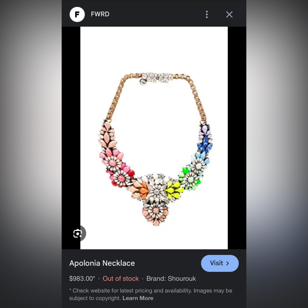 Apolonia Rainbow Floral Statement Necklace - Picture 9 of 9